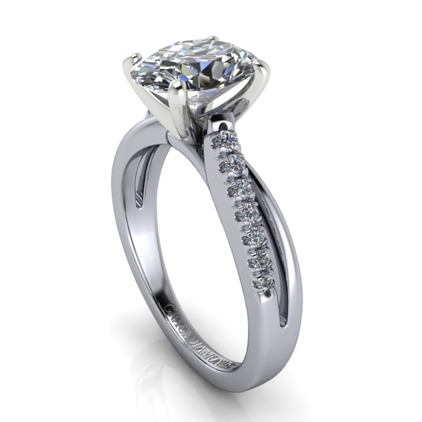 WG RBC Diamond Halo with split Dmnd Shank