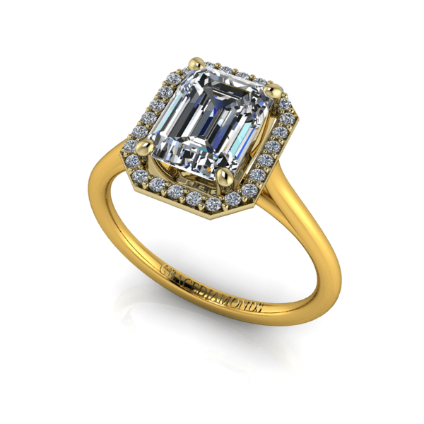 Emerald Cut Diamond Halo Ring