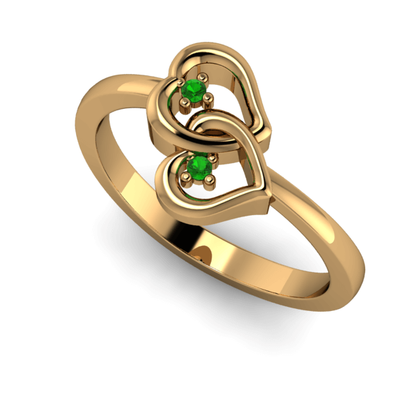 9kt Yellow Gold Interlocking Hearts and Green Tourmalines