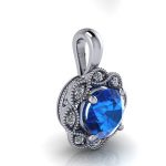 White_Gold_Sapphire_Centre_Diamond_Halo_Pendant